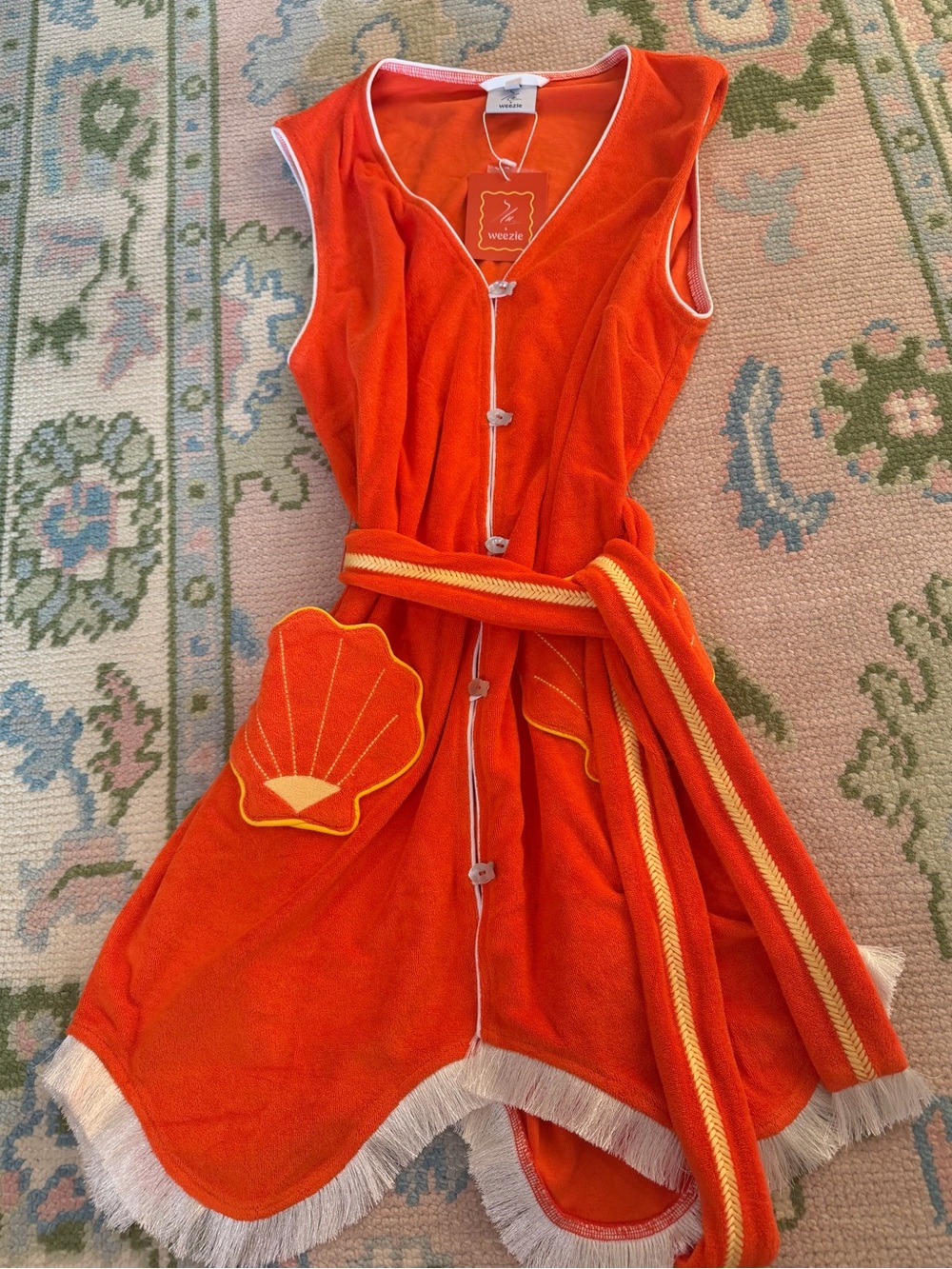 Weezie The Nat Note Orange Shell Pocket Cover Up